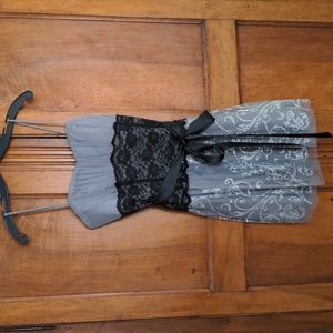 Deb silver and black dress